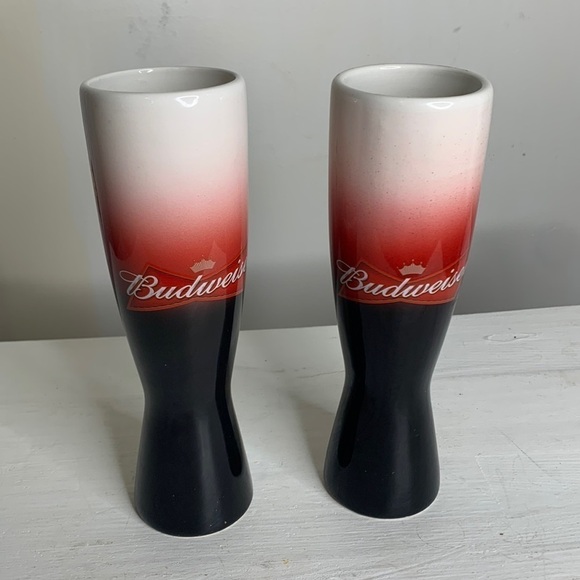 T16 2007 Budweiser Glasses white red and black ombré - Picture 2 of 12